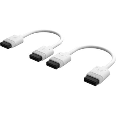 Corsair iCUE LINK rechte kabel 2 x 100 mm wit Corsair iCUE LINK rechte kabel 2 x 100 mm wit