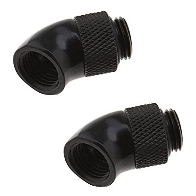 The Lord of the Tools 2 stuks G1/4 mannelijk naar vrouwelijk 45 graden hoekfitting voor PC waterkoelslang zachte slang The Lord of the Tools 2 stuks G1/4 mannelijk naar vrouwelijk 45 graden hoekfitting voor PC waterkoelslang zachte slang