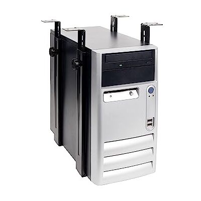 Dataflex Viewgo Computerstandaard Bureau 183 zwart, verstelbare pc-ophangbeugel van staal, pc-houder onder het bureau, horizontale en verticale montage met een draagvermogen van 35 kg Dataflex Viewgo Computerstandaard Bureau 183 zwart, verstelbare pc-ophangbeugel van staal, pc-houder onder het bureau, horizontale en verticale montage met een draagvermogen van 35 kg
