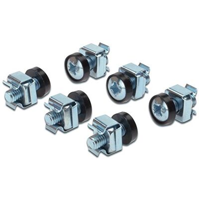 Digitus DN-19 SET M6 schroeven en kooimoeren 50-delige set Montageschroeven voor serverkasten, AV-racks, netwerkkast 19" / 10" Montageset Zwart Digitus DN-19 SET M6 schroeven en kooimoeren 50-delige set Montageschroeven voor serverkasten, AV-racks, netwerkkast 19" / 10" Montageset Zwart