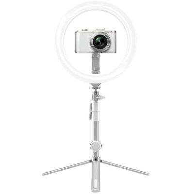 Kodak Led-ringlamp met statief voor smartphones en kleine DSLR- en Actioncams (25 cm diameter; helderheid, hoogte en kleurbalans instelbaar; afstandsbediening inbegrepen) RL001 Kodak Led-ringlamp met statief voor smartphones en kleine DSLR- en Actioncams (25 cm diameter; helderheid, hoogte en kleurbalans instelbaar; afstandsbediening inbegrepen) RL001