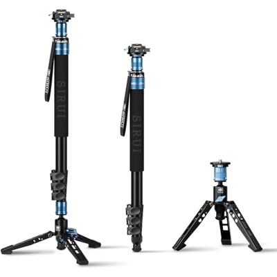 Sirui Aluminium monopod met poten, compacte professionele monopod van 192,5 cm voor camera, belastbaar tot 15 kg, compatibel met Sony, Canon, Nikon DSLR, AM-404FL+QC-55 Sirui Aluminium monopod met poten, compacte professionele monopod van 192,5 cm voor camera, belastbaar tot 15 kg, compatibel met Sony, Canon, Nikon DSLR, AM-404FL+QC-55