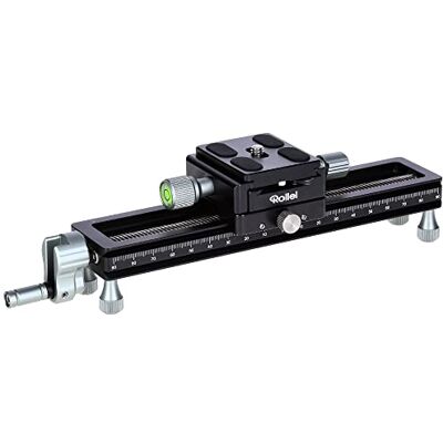Rollei Stabiele macroslee voor camera en video, macro-instelslee voor digitale spiegelreflexcamera en camerasysteem, fotoslee, perfect voor het stapelen van macro, zwart Rollei Stabiele macroslee voor camera en video, macro-instelslee voor digitale spiegelreflexcamera en camerasysteem, fotoslee, perfect voor het stapelen van macro, zwart