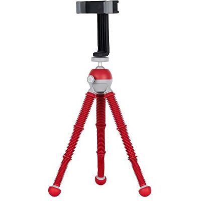 Joby PodZilla Medium Kit, Treppiede Flessibile en Attacco GripTight 360 telefoon, Creatori del GorillaPod, Treppiede voor smartphone, compatibel met iPhone, Action Cam, apparaat van 1 kg, rood Joby PodZilla Medium Kit, Treppiede Flessibile en Attacco GripTight 360 telefoon, Creatori del GorillaPod, Treppiede voor smartphone, compatibel met iPhone, Action Cam, apparaat van 1 kg, rood