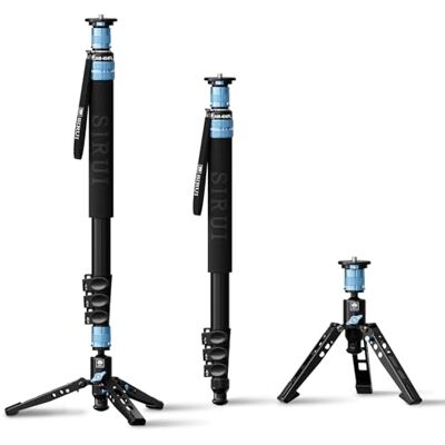 Sirui AM-404FL Camera-monopod met fotovoetjes, 190 cm aluminium met afneembaar statief, 4 lichte reissecties voor DSLR-camera, camcorder, opladen Sirui AM-404FL Camera-monopod met fotovoetjes, 190 cm aluminium met afneembaar statief, 4 lichte reissecties voor DSLR-camera, camcorder, opladen