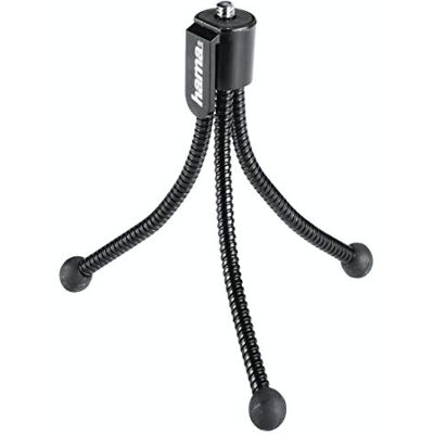 Hama Flexi M Mini-statief, 1/4 inch, werkhoogte = 7-10 cm, zwart, voor smartphones en GoPro Hama Flexi M Mini-statief, 1/4 inch, werkhoogte = 7-10 cm, zwart, voor smartphones en GoPro