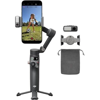 DJI Stabilisatorhouder voor smartphone, Bundle, geavanceerde tracking, Osmo Mobile 8, native AI-tracking met audio en verlichting, 360° panoramische rotatie, verlengstang en statief geïntegreerd DJI Stabilisatorhouder voor smartphone, Bundle, geavanceerde tracking, Osmo Mobile 8, native AI-tracking met audio en verlichting, 360° panoramische rotatie, verlengstang en statief geïntegreerd