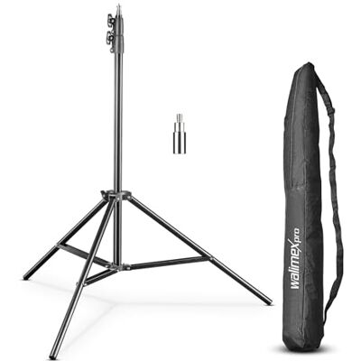 Walimex Pro FT-8051 lampstatief 260 cm lichtgewicht statief met veerdemping, maximale hoogte 260 cm, draagvermogen 5 kg, aluminium, voor outdoor fotografiestudio, met tas en adapter, zwart Walimex Pro FT-8051 lampstatief 260 cm lichtgewicht statief met veerdemping, maximale hoogte 260 cm, draagvermogen 5 kg, aluminium, voor outdoor fotografiestudio, met tas en adapter, zwart