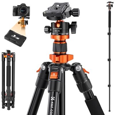 K&F CONCEPT TM2515M1 Camerastatief 171cm, Compact Aluminium Statief met 360 ° Balhoofd en Monopod Functie, 1/4 inch Schroefdraad Reisstatief Fotostatief voor Canon Nikon Sony Olympus K&F CONCEPT TM2515M1 Camerastatief 171cm, Compact Aluminium Statief met 360 ° Balhoofd en Monopod Functie, 1/4 inch Schroefdraad Reisstatief Fotostatief voor Canon Nikon Sony Olympus