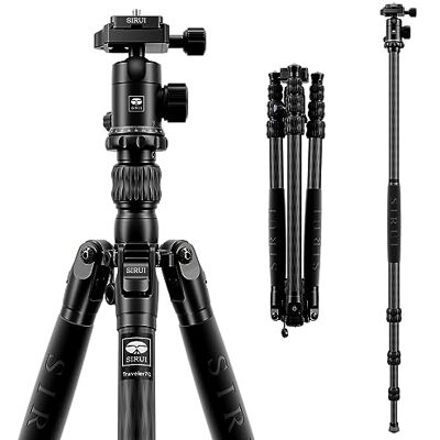 Sirui Traveler 7C koolstofvezel camerastatief, 165,1 cm draagbaar reisstatief en monopod met 360° panoramisch kogelgewricht, compact statief met uittrekbare middenkolom Sirui Traveler 7C koolstofvezel camerastatief, 165,1 cm draagbaar reisstatief en monopod met 360° panoramisch kogelgewricht, compact statief met uittrekbare middenkolom