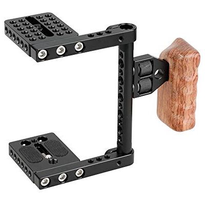 CAMVATE DSLR-camera met beeldstabilisator, kooi met houten handvat, compatibel met Nikon, Sony CAMVATE DSLR-camera met beeldstabilisator, kooi met houten handvat, compatibel met Nikon, Sony