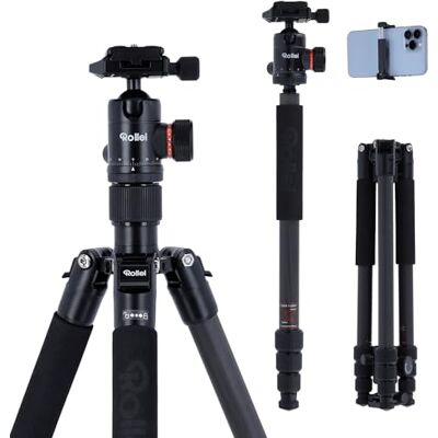 Rollei C5I zwart lichtgewicht carbon fotostatief reisstatief met kogelkop en statieftas kan worden gebruikt als macrostatief, monopod en ministatief ArcaSwiss Rollei C5I zwart lichtgewicht carbon fotostatief reisstatief met kogelkop en statieftas kan worden gebruikt als macrostatief, monopod en ministatief ArcaSwiss