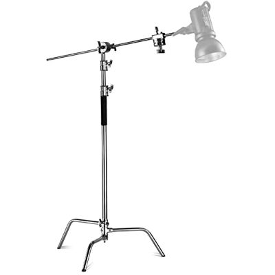 NEEWER Pro 100% roestvrij staal heavy duty C stand met boom-arm max. hoogte 320cm fotografie licht stand met 128cm lange arm, 2 grip head voor Studio Monolight, softbox, reflector NEEWER Pro 100% roestvrij staal heavy duty C stand met boom-arm max. hoogte 320cm fotografie licht stand met 128cm lange arm, 2 grip head voor Studio Monolight, softbox, reflector