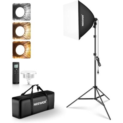 NEEWER 60 x 60 cm softbox verlichtingsset met statiefhouder, 45 W bi-kleur 2,4 G LED, 20 m afstand, 10 kanalen 2900 K-7000 K 1400 lx/1 m CRI95 fotografie studio video-opname licht NEEWER 60 x 60 cm softbox verlichtingsset met statiefhouder, 45 W bi-kleur 2,4 G LED, 20 m afstand, 10 kanalen 2900 K-7000 K 1400 lx/1 m CRI95 fotografie studio video-opname licht