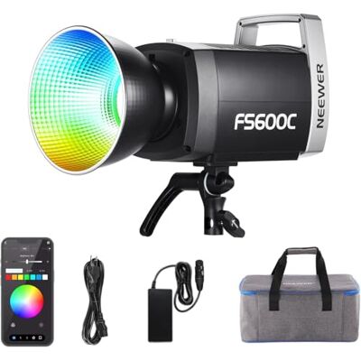 NEEWER FS600C 600W RGB Pro LED-videolicht met APP/2.4G/DMX bediening, COB continue verlichting 2500-7500K 52500lx/1m, CRI95+/TLCI97+ spot met tas voor studiofotografie, streaming opname NEEWER FS600C 600W RGB Pro LED-videolicht met APP/2.4G/DMX bediening, COB continue verlichting 2500-7500K 52500lx/1m, CRI95+/TLCI97+ spot met tas voor studiofotografie, streaming opname