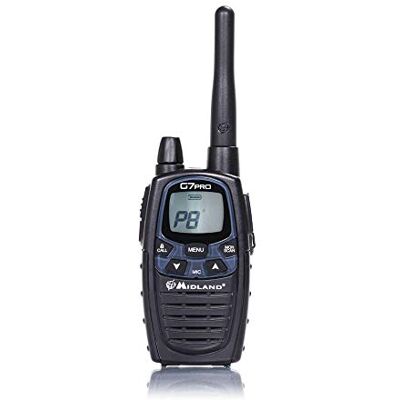 Midland G7 Pro New Version License Free 16 Channel PMR446 & 69 Channel LPD Dual Band Walkie Talkie Radio Transceiver 1 Transceiver, 4 Ni-MH AA 1,2 V/1800 mAh oplaadbare batterijen Midland G7 Pro New Version License Free 16 Channel PMR446 & 69 Channel LPD Dual Band Walkie Talkie Radio Transceiver 1 Transceiver, 4 Ni-MH AA 1,2 V/1800 mAh oplaadbare batterijen