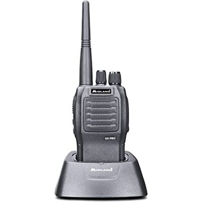 Midland G11 Pro Walkietalkie transceiver radio met band Pmr446, 32 kanalen Pmr446, oplaadbare batterij, oplader met desktopadapter en riemclip, 2 Kenwood-pins, zwart Midland G11 Pro Walkietalkie transceiver radio met band Pmr446, 32 kanalen Pmr446, oplaadbare batterij, oplader met desktopadapter en riemclip, 2 Kenwood-pins, zwart