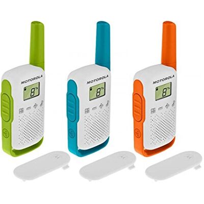 Motorola PNI-MTAT42-3 walkietalkie, blauw, groen, oranje, wit, set van 3 Motorola PNI-MTAT42-3 walkietalkie, blauw, groen, oranje, wit, set van 3