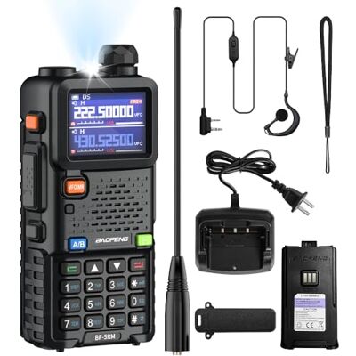 BAOFENG Walkietalkie Dual Band UHF/VHF Amateur-radio, lang bereik tot 8 W, met batterij 2500 mAh, 999 kanalen, CTCSS/DCS FM-radio, VOX DTMF, walkietalkie voor volwassenen, 5RM BAOFENG Walkietalkie Dual Band UHF/VHF Amateur-radio, lang bereik tot 8 W, met batterij 2500 mAh, 999 kanalen, CTCSS/DCS FM-radio, VOX DTMF, walkietalkie voor volwassenen, 5RM