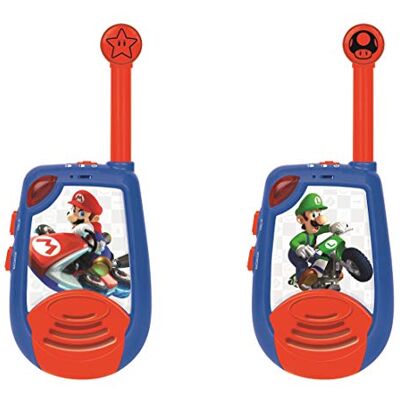 Lexibook Nintendo Mario Kart TW25NI Digitale walkietalkies, bereik 2 km voor kinderen/jongens, 2 kanalen, lichtgevende walsus-functie, riemclip, werkt op batterijen, blauw/rood Lexibook Nintendo Mario Kart TW25NI Digitale walkietalkies, bereik 2 km voor kinderen/jongens, 2 kanalen, lichtgevende walsus-functie, riemclip, werkt op batterijen, blauw/rood