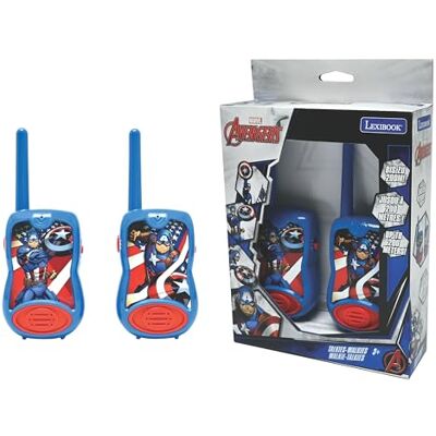 Lexibook , The Avengers, TW12AV Walkietalkies, 200 m, communicatiespel, 2 communicatiekanalen, riemclip, werkt op batterijen, blauw/rood Lexibook , The Avengers, TW12AV Walkietalkies, 200 m, communicatiespel, 2 communicatiekanalen, riemclip, werkt op batterijen, blauw/rood