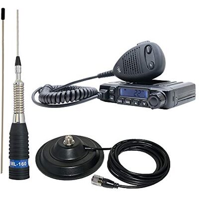 PNI HP 6500 ASQ Escort CB-radio met ML160 CB-antenne met magnetische voet PNI HP 6500 ASQ Escort CB-radio met ML160 CB-antenne met magnetische voet