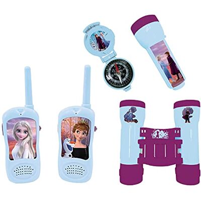 Lexibook Frozen RPTW12FZ, complete avonturier-set voor kinderen, walkie-talkies tot 120 m, verrekijker, zaklamp, kompas Lexibook Frozen RPTW12FZ, complete avonturier-set voor kinderen, walkie-talkies tot 120 m, verrekijker, zaklamp, kompas