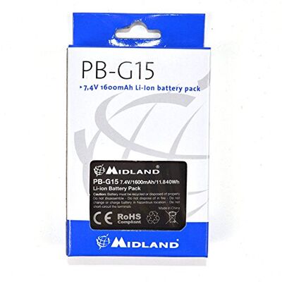 Midland PB-G15 Oplaadbare batterij, Li-Ion, 1600 mAh, zwart Midland PB-G15 Oplaadbare batterij, Li-Ion, 1600 mAh, zwart