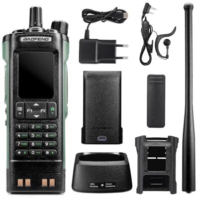 BAOFENG DM-32UV 10W UHF/VHF/AM/FM draagbare radio met GPS en digitale APRS, Tier II Dual slot, 2 inch kleurendisplay, 4000 kanalen, 50.000 contacten, draagtas, groen BAOFENG DM-32UV 10W UHF/VHF/AM/FM draagbare radio met GPS en digitale APRS, Tier II Dual slot, 2 inch kleurendisplay, 4000 kanalen, 50.000 contacten, draagtas, groen