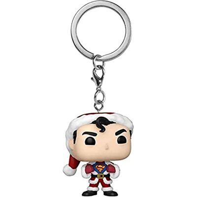 Funko Pop! Sleutelhanger: DC Holiday Superman (WMT) DC Comics Vinyl minifiguur om te verzamelen fancy sleutelhanger kerstcadeau cadeau-idee officiële producten Funko Pop! Sleutelhanger: DC Holiday Superman (WMT) DC Comics Vinyl minifiguur om te verzamelen fancy sleutelhanger kerstcadeau cadeau-idee officiële producten