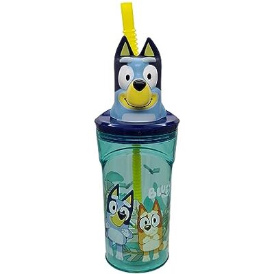 Stor Kinderglas met rietje en deksel, 3D-figuur, 360 ml, herbruikbare kunststof, BPA-vrij, ideaal voor jongens en meisjes Stor Kinderglas met rietje en deksel, 3D-figuur, 360 ml, herbruikbare kunststof, BPA-vrij, ideaal voor jongens en meisjes