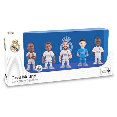 MINIX BANDAI Collectible Figuren Set van 5 Real Madrid CF-poppen Playerfiguren: Courtois, Benzema, Carvajal, Hazard en Vinicius Ideaal voor taarten of Madrid fans 7 cm MINIX BANDAI Collectible Figuren Set van 5 Real Madrid CF-poppen Playerfiguren: Courtois, Benzema, Carvajal, Hazard en Vinicius Ideaal voor taarten of Madrid fans 7 cm