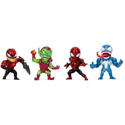 Jada Spider-Man Metalfigs Set van 4 metalen verzamelfiguren, 6,3 cm, Spider-Man, Green Goblin, Toxin, Venom Classic Marvel Heroes, Jada Spider-Man Metalfigs Set van 4 metalen verzamelfiguren, 6,3 cm, Spider-Man, Green Goblin, Toxin, Venom Classic Marvel Heroes,