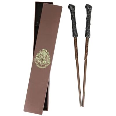 Paladone Harry Potter toverstaven in doos officieel gelicentieerd product, met 2 eetstokjes en opslag, magisch cadeau voor fans Paladone Harry Potter toverstaven in doos officieel gelicentieerd product, met 2 eetstokjes en opslag, magisch cadeau voor fans