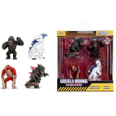 Jada Toys Godzilla Set van 4 metalen figuren Wave 1 Pop Cultuur om te verzamelen, Godzilla, King Kong, Shimo, Skar, voor fans en kinderen vanaf 8 jaar, elk 6,5 cm Jada Toys Godzilla Set van 4 metalen figuren Wave 1 Pop Cultuur om te verzamelen, Godzilla, King Kong, Shimo, Skar, voor fans en kinderen vanaf 8 jaar, elk 6,5 cm