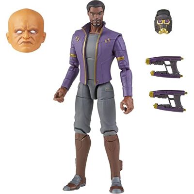 Marvel Avengers Legends Series, 15 cm T'Challa Star-Lord figuur met premium design, 3 accessoires en onderdeel Build-a-Figure F0329, meerkleurig Marvel Avengers Legends Series, 15 cm T'Challa Star-Lord figuur met premium design, 3 accessoires en onderdeel Build-a-Figure F0329, meerkleurig