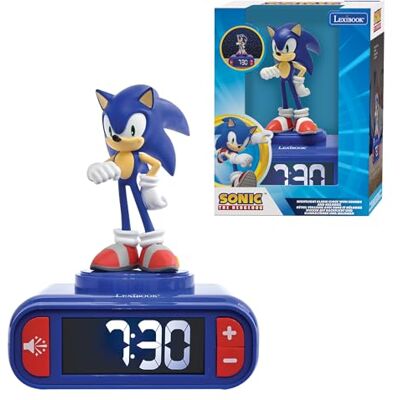 Lexibook Sonic The Hedgehog, wekker met nachtlampje, geluiden en melodieën, lcd-display met achtergrondverlichting, helder, snooze, blauw, RL800SN Geluiden en melodieën, lcd-display met achtergrondverlichting, helder, snooze, blauw Lexibook Sonic The Hedgehog, wekker met nachtlampje, geluiden en melodieën, lcd-display met achtergrondverlichting, helder, snooze, blauw, RL800SN Geluiden en melodieën, lcd-display met achtergrondverlichting, helder, snooze, blauw