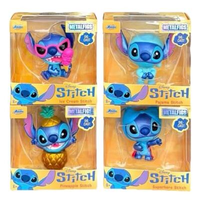 Jada Toys Disney Stitch figuur (1 stuk, 6,5 cm) 1 op 4 metalen figuren, willekeurig, pyjama, ijs, ananas of superhelden, golf 4 Jada Toys Disney Stitch figuur (1 stuk, 6,5 cm) 1 op 4 metalen figuren, willekeurig, pyjama, ijs, ananas of superhelden, golf 4