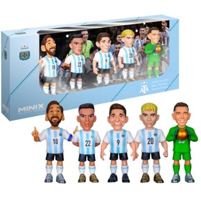 MINIX Football Stars – WK – Pack – Argentinië – 5 figuren – verzamelfiguur 7 cm (Messi, L Martínez, Alvarez, Mastantuono, D Martínez) MINIX Football Stars – WK – Pack – Argentinië – 5 figuren – verzamelfiguur 7 cm (Messi, L Martínez, Alvarez, Mastantuono, D Martínez)