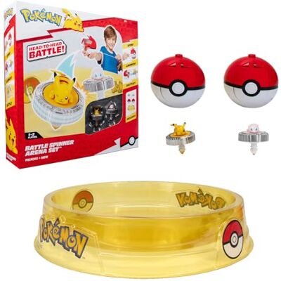 BANDAI JW 4403 Pokémon Arena Pack, 2 spinners inbegrepen. Pokémon Arena, 2 Pokéball Launchers en 2 Pikachu en Mew tollen. Pokémon-tol. Vechtspel meerdere spelers, voor kinderen vanaf 4 jaar BANDAI JW 4403 Pokémon Arena Pack, 2 spinners inbegrepen. Pokémon Arena, 2 Pokéball Launchers en 2 Pikachu en Mew tollen. Pokémon-tol. Vechtspel meerdere spelers, voor kinderen vanaf 4 jaar