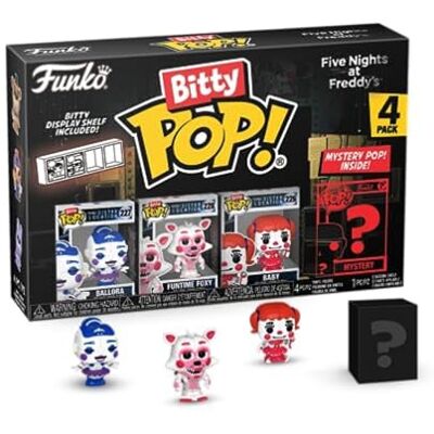 Funko Bitty Pop! Five Nights At Freddy's (FNAF) – Ballora – Ballora, Funtime Foxy, Baby en een mysterie minifiguur als verrassing – 2,2 cm verzamelbaar Funko Bitty Pop! Five Nights At Freddy's (FNAF) – Ballora – Ballora, Funtime Foxy, Baby en een mysterie minifiguur als verrassing – 2,2 cm verzamelbaar