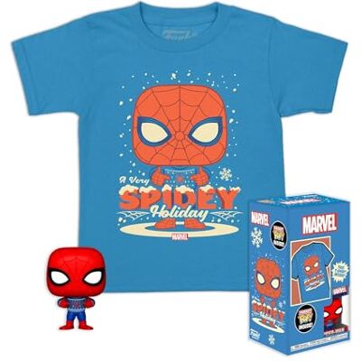 Funko Pocket Pop! & Tee: Marvel-Holiday Spiderman Spider-Man Medium T-shirt Kleding met minifiguur van vinyl om te verzamelen Cadeau-idee Speelgoed en Top met korte mouwen Funko Pocket Pop! & Tee: Marvel-Holiday Spiderman Spider-Man Medium T-shirt Kleding met minifiguur van vinyl om te verzamelen Cadeau-idee Speelgoed en Top met korte mouwen