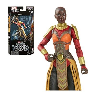 Marvel Hasbro Legends Series Black Panther Wakanda Forever, Okoye figuur 15 cm, 2 accessoires, 1 Build-A-figuur element Marvel Hasbro Legends Series Black Panther Wakanda Forever, Okoye figuur 15 cm, 2 accessoires, 1 Build-A-figuur element