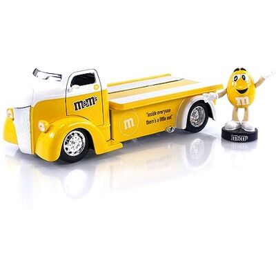 Jada TOYS voor COE Flatbed Truck met M&M's Yellow Figure 1947-1/24 Jada TOYS voor COE Flatbed Truck met M&M's Yellow Figure 1947-1/24