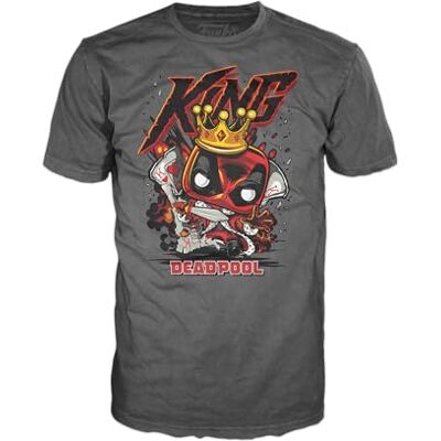 Funko Pop! Tee: Deadpool King Deadpool XL T-shirt kleding cadeau-idee top met korte mouwen voor volwassenen, uniseks, heren en dames officieel product filmfans Funko Pop! Tee: Deadpool King Deadpool XL T-shirt kleding cadeau-idee top met korte mouwen voor volwassenen, uniseks, heren en dames officieel product filmfans