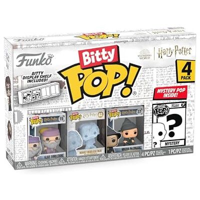 Funko Bitty Pop! HP Perkamentus 4PK Albus Dumbledore™, Nearly Headless Nick™, Minerva McGonagall™ en een mysterieuze verrassingsminifiguur 2,2 cm Harry PotterCollectible Funko Bitty Pop! HP Perkamentus 4PK Albus Dumbledore™, Nearly Headless Nick™, Minerva McGonagall™ en een mysterieuze verrassingsminifiguur 2,2 cm Harry PotterCollectible