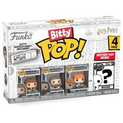 Funko Bitty Pop! HP Hermelien In Robe 4PK Hermelien Granger™, Rubeus Hagrid™, Ron Weasley™ en een mysterie minifiguur in verrassing 2,2 cm Harry Potter Collectible cadeau-idee Funko Bitty Pop! HP Hermelien In Robe 4PK Hermelien Granger™, Rubeus Hagrid™, Ron Weasley™ en een mysterie minifiguur in verrassing 2,2 cm Harry Potter Collectible cadeau-idee