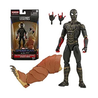 Hasbro Marvel Legends Series Spider-Man kostuum zwart en goud 15 cm verzamelfiguur, 2 accessoires en 1 stuk Build-a-Figure Hasbro Marvel Legends Series Spider-Man kostuum zwart en goud 15 cm verzamelfiguur, 2 accessoires en 1 stuk Build-a-Figure