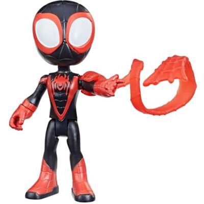 Hasbro Spidey and His Amazing Friends, 10 cm Miles Morales heldenfiguur, 1 accessoire, voor kinderen vanaf 3 jaar Hasbro Spidey and His Amazing Friends, 10 cm Miles Morales heldenfiguur, 1 accessoire, voor kinderen vanaf 3 jaar
