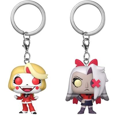 Funko POP! sleutelhanger: Hazbin Hotel Charlie & Vaggie 2 stuks originele sleutelhanger minifiguur om te verzamelen sokkencadeau cadeau-idee officieel product Funko POP! sleutelhanger: Hazbin Hotel Charlie & Vaggie 2 stuks originele sleutelhanger minifiguur om te verzamelen sokkencadeau cadeau-idee officieel product